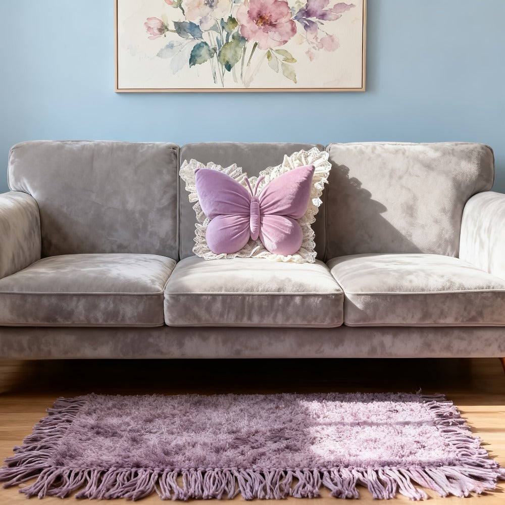 Butterfly Shaped Throw Pillow 3D Bow Decorative Cute Accent Pillow for Bed Sofa Couch Velvet for Entryways, Bedrooms and Living Spaces