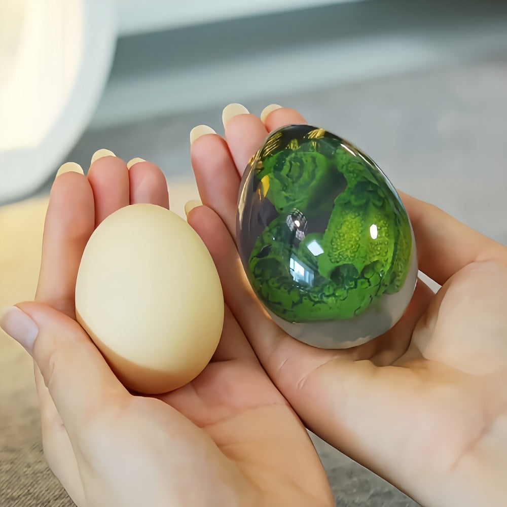 Dragon Egg Statue Crystal Transparent Resin Dinosaur Egg Figurine Handcrafted Collectible for Fantasy Lovers Home Decor Shelf Display