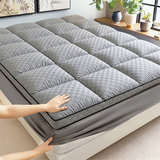 Quilted Mattress Pad Soft Mattress Protector | Machine Washable 500GSM 100% Polyester Deep Pocket 8-12 Inch Fitted Bed Cover Twin Full Queen