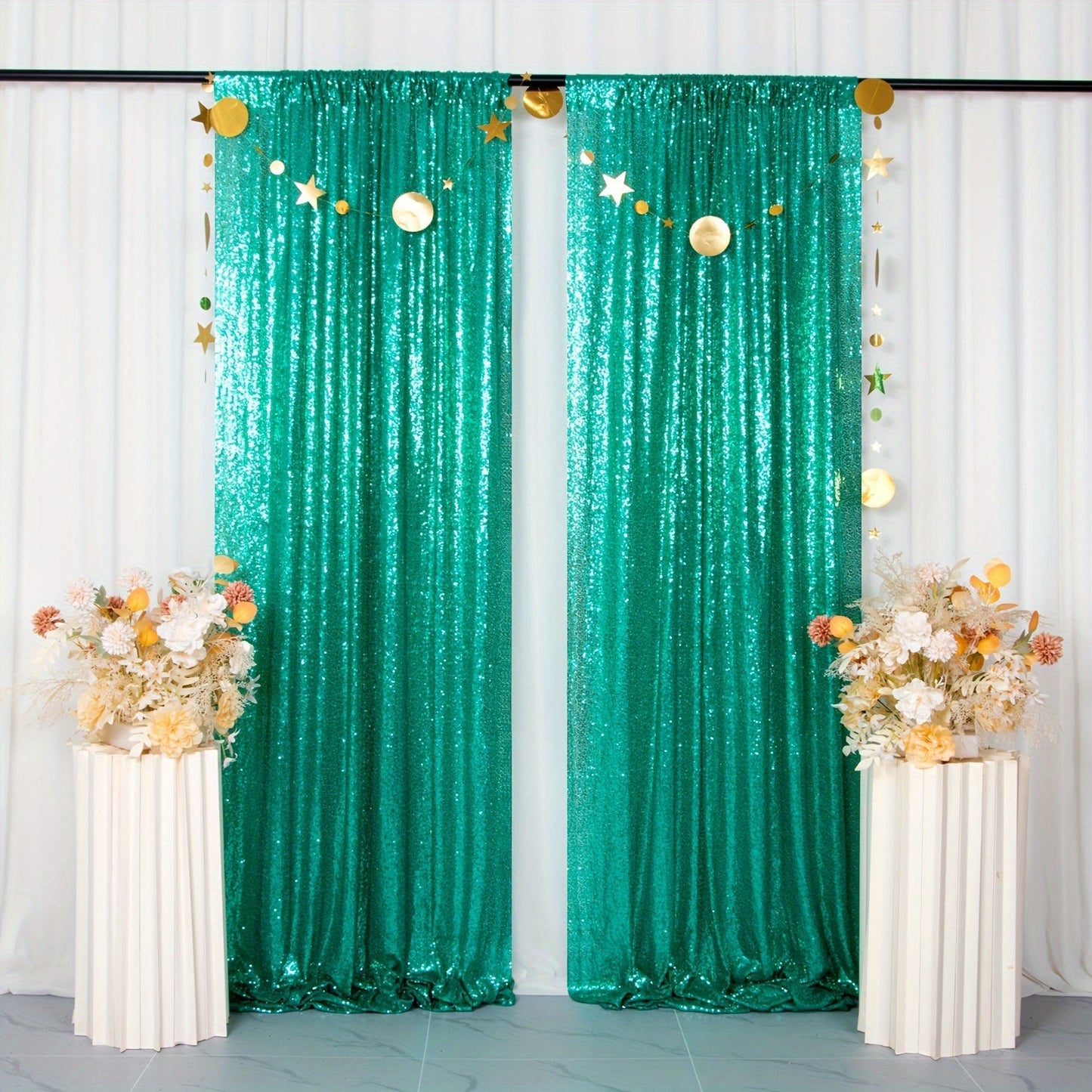 Sequin Backdrop Curtain for Party Wedding – 4x8ft Shimmering Glitter Curtain for Birthday Photo Booth Stage Decoration, Easy Hang