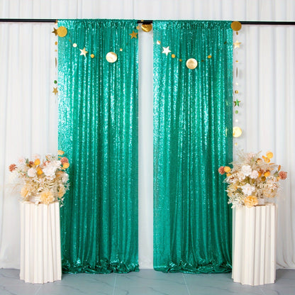 Sequin Backdrop Curtain for Party Wedding – 4x8ft Shimmering Glitter Curtain for Birthday Photo Booth Stage Decoration, Easy Hang
