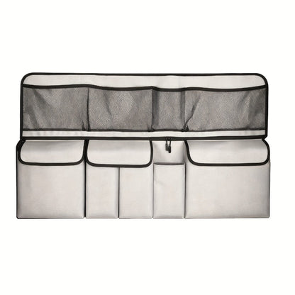 Car Trunk Organizer Bag – High Capacity Oxford Cloth Rear Seat Storage with Adjustable Dividers & Storage Pockets, Universal Fit for Cars