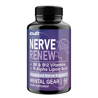 Nerve Renew Capsules with Vitamin B Complex & R-Alpha Lipoic Acid, Neuro Botanical Antioxidant Blend for Nerve Health