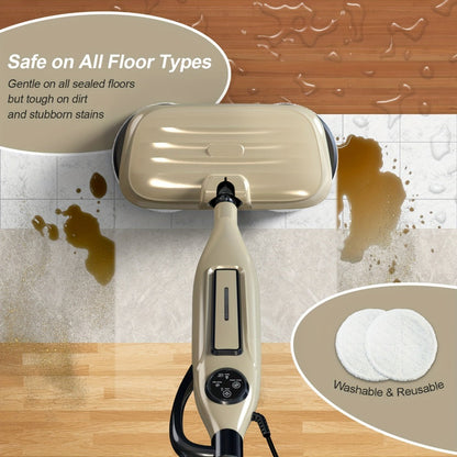 Steam Mop 10-in-1 Spinning Rotating Mop Pads with Steam Blaster Technology - 3 Steam Modes, LED Headlights