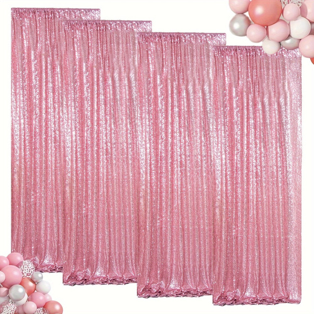 Sequin Backdrop Curtain for Party Wedding – 4x8ft Shimmering Glitter Curtain for Birthday Photo Booth Stage Decoration, Easy Hang