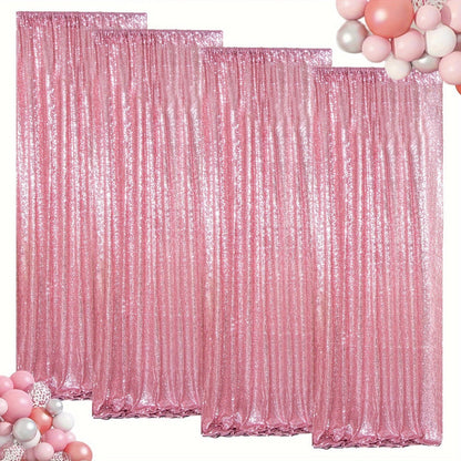Sequin Backdrop Curtain for Party Wedding – 4x8ft Shimmering Glitter Curtain for Birthday Photo Booth Stage Decoration, Easy Hang