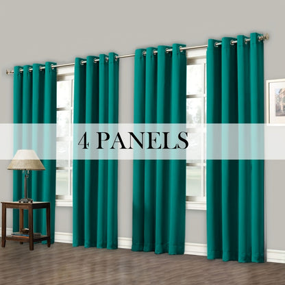 Grommet-Top Blackout Curtain Options in Nine Colors with Seven Width, Length or Panel-Count Labels