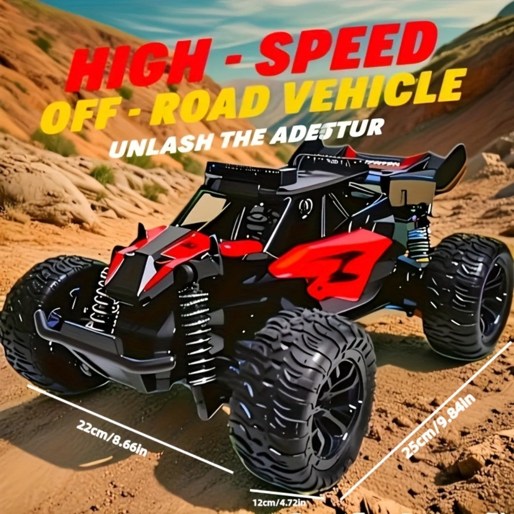RC Off-Road Car with LED Lights for Kids Ages 6+, High Speed Remote Control Buggy Light-Up RC Truck for Boys & Girls