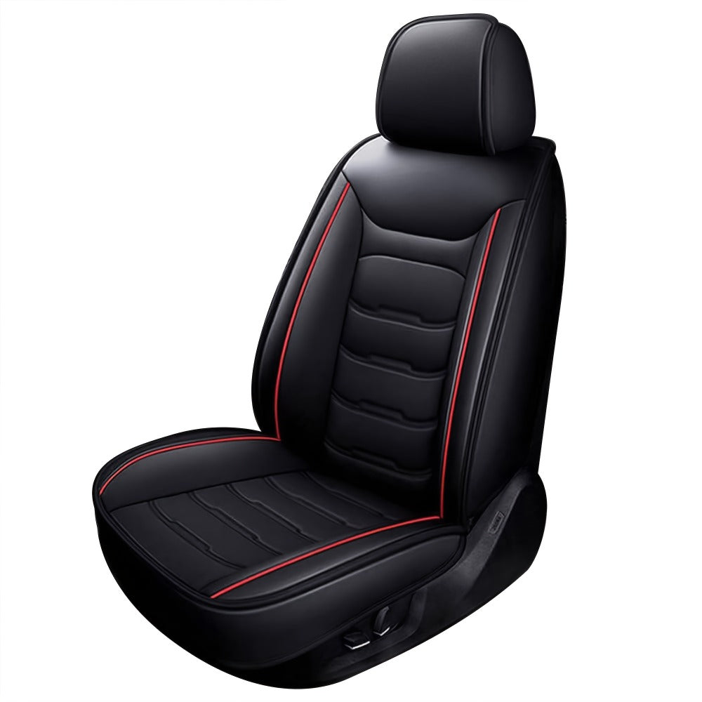 Car Seat Covers 5-Seat Faux Leather Set with Front Storage Pocket and Three Color Combinations