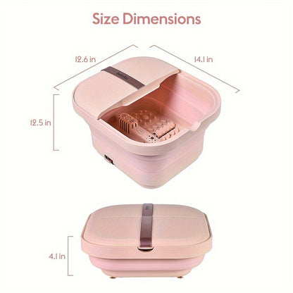 Foot Spa Bath Massager with Heat and Bubbles, Foldable Electric Foot Soak Tub with Heating, Bubble Massage
