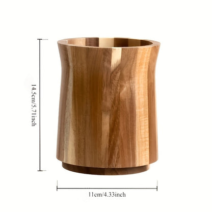 Utensil Holder & Chopstick Organizer – Wall-Mounted Wood Cutlery Storage, No Screws or Adhesive