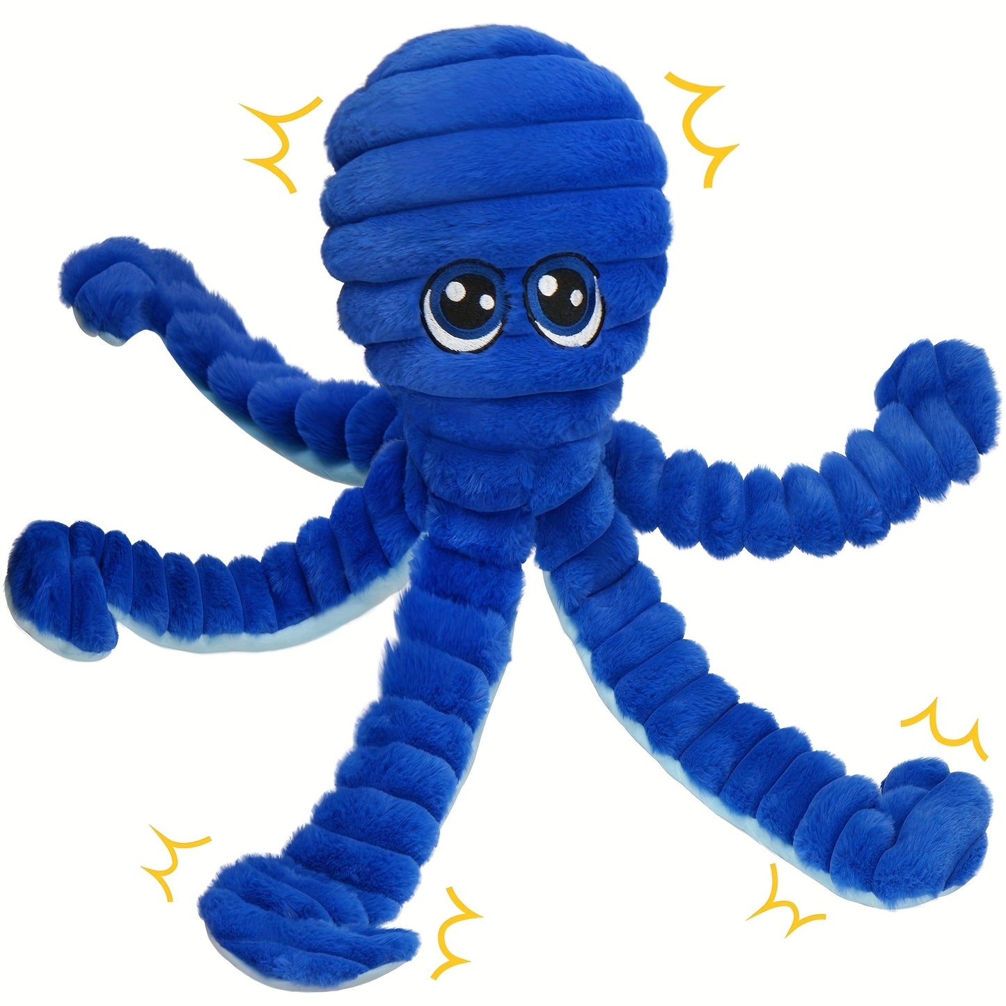 Squeaky Octopus Dog Toy – Soft Plush Chew Toy with Squeaker & Teeth Cleaning Design for Small Medium Large Dogs