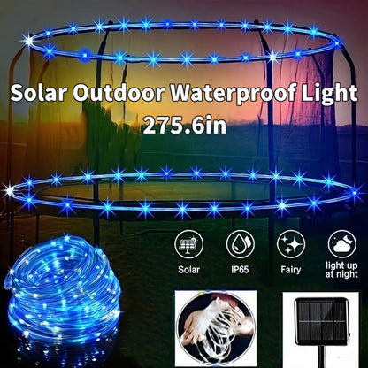 Solar Powered LED Trampoline Lights Colorful Rope Lights for 8-16 Ft Trampolines 8 Dynamic Modes IP65 Waterproof Outdoor Backyard Decoration