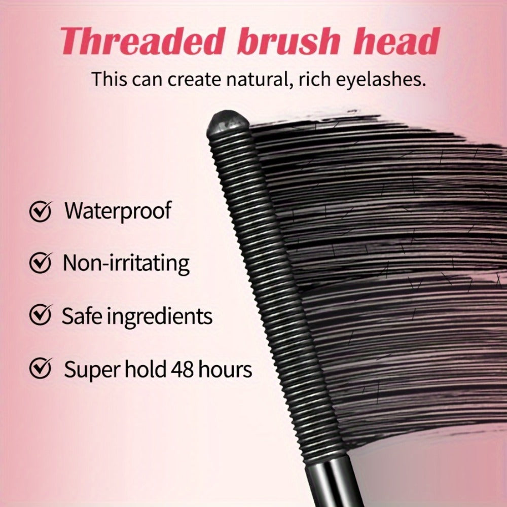Mascara Primer Waterproof 24-Hour – Smudge-Proof Volumizing Eyelash Primer with Spiral Brush for Curling & Lengthening