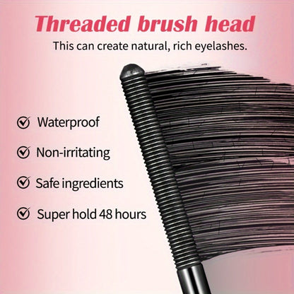 Mascara Primer Waterproof 24-Hour – Smudge-Proof Volumizing Eyelash Primer with Spiral Brush for Curling & Lengthening