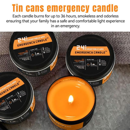 Emergency Soy Wax Candles Long Burning, 4 or 6 Pack Unscented Single-Wick Candles in Golden Tin for Power Outages
