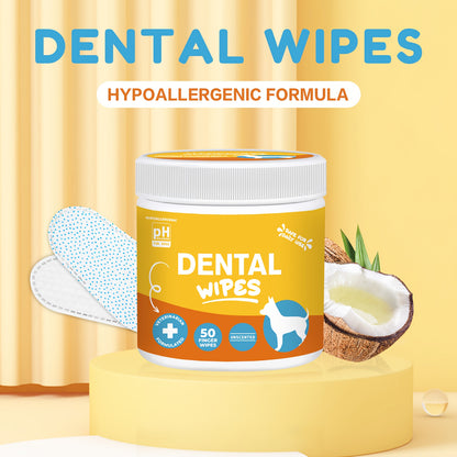 Pet Cleaning Wipes for Dogs & Cats – Ear Wipes Eye Wipes Dental Wipes Teeth Cleaning Kit, Soothing Deodorizing Itch Relief Coconut Scent