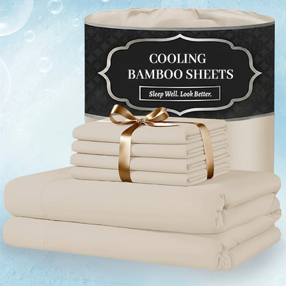 Bed Sheet Set 4-Piece Bamboo-Derived Fabric with Available Extra-Deep Pocket and Eighteen Colors
