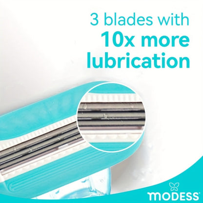 Sensitive Skin Disposable Razors for Women Pastel Teal Blush Pink 4-Pack & 8-Pack Smooth Close Shave Legs Underarms Protective Blade Cap