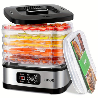 Food Dehydrator Machine 5-Tray with 72H Timer & LED Display, Adjustable Temperature Control, Includes Mesh Screen