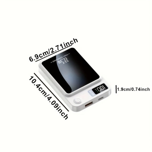 10000mAh Compact Magnetic Power Bank with 22.5W Wired Marking, Percentage Display and Four Colors