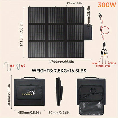 Foldable Solar Panel 120W 200W 300W 400W 22.5% High Efficiency Monocrystalline Portable Outdoor for Garden, Pathway and Patio Lighting