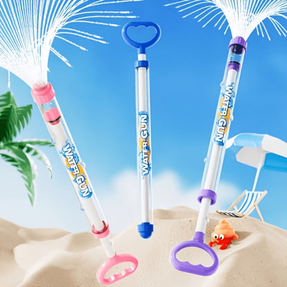 Firework-Shape Manual Water Blaster Set with Three or Six Pull-Push Wands in Blue, Purple and Pink