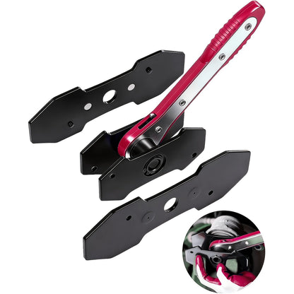 Brake Caliper Compression Tool Set – Quad Disc Piston Ratchet Press with 4 Spreader Plates, Car Brake Pad Retractor Compressor for Brake