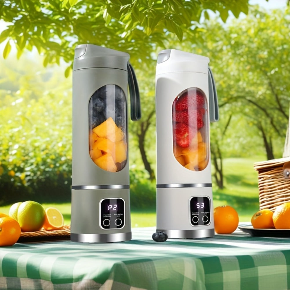Portable Juicer USB Rechargeable with LED Display - Handheld Personal Blender for Smoothies, Juice & Ice Crush
