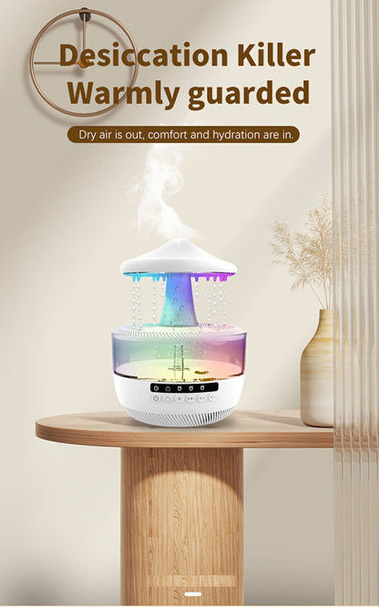 Aromatherapy Diffuser Humidifier Upgraded Colorful Raindrop Music Design 7-Color LED Night Light Large Capacity Quiet Operation for Bedroom