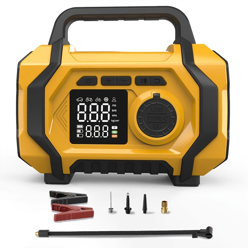 7000A Jump Starter with Air Compressor & Tire Inflator, 8-in-1 Portable Car Battery Booster for 9L Gas 8.5L Diesel, 150PSI Auto-Stop