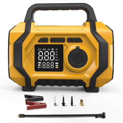 7000A Jump Starter with Air Compressor & Tire Inflator, 8-in-1 Portable Car Battery Booster for 9L Gas 8.5L Diesel, 150PSI Auto-Stop