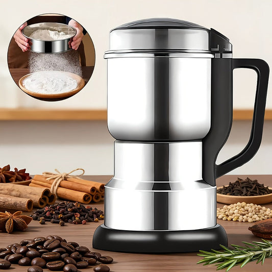 Electric Spice Grinder 300W, Multifunctional 304 Stainless Steel Coffee Bean Herb Seasoning Grain Grinder Machine for Kitchen