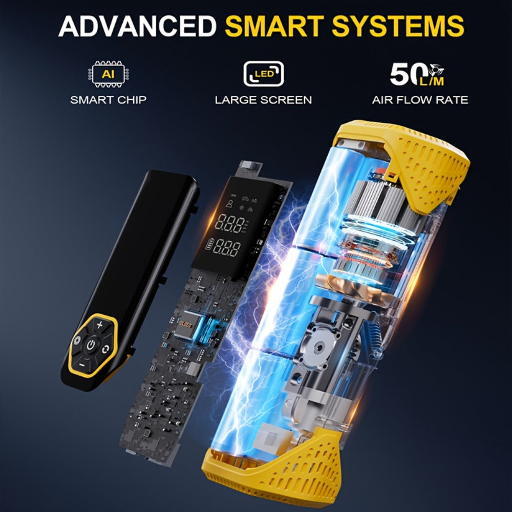 OLGEO M9 180 PSI Cordless Tire Inflator with 8000mAh Battery, Digital Gauge, LED Light and Nozzle Set
