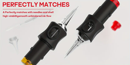 Tattoo Pen Kit Complete Beginner Set - Wireless Battery Tattoo Pen 1400mAh LCD Screen, 10pcs Cartridge Needles
