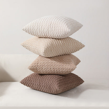 Double-Sided Plush Throw Pillow Covers, Four-Piece Set in 18 x 18 or 20 x 20-Inch Sizes and Four Colors