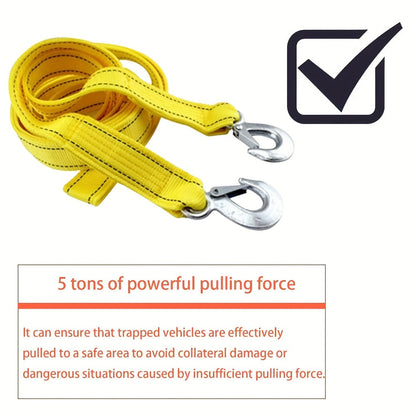 Recovery Tow Strap with Forged Steel Hook – 4M 13FT 11000LB Heavy Duty Winch Strap for Off-Road SUV Truck Pickup Emergency Vehicle Rescue