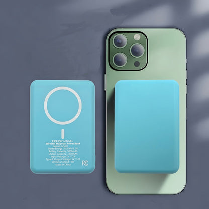 5000mAh-Labeled Magnetic Wireless Power Bank with White Ring Bundle or Blue Upgrade Option