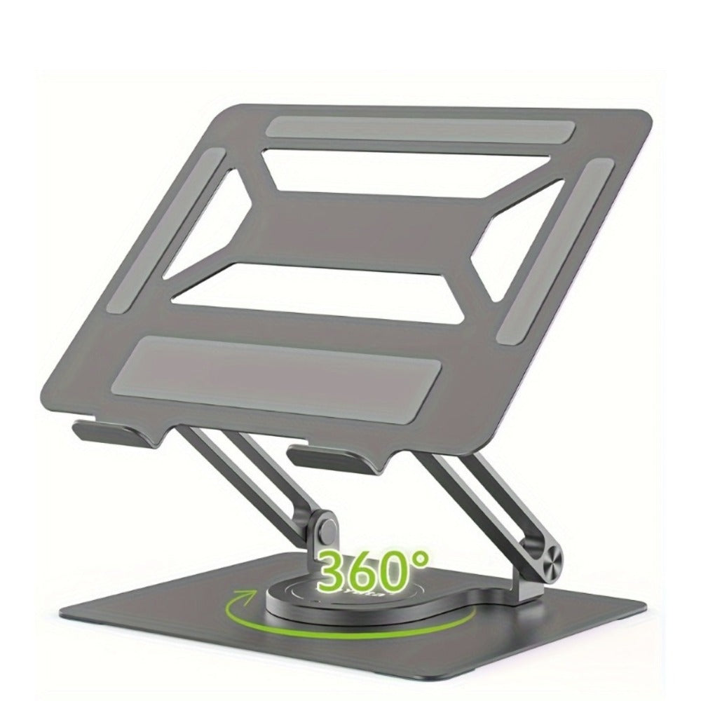 Adjustable Laptop Stand with 360-Degree Rotating Base, Ergonomic Foldable Laptop Holder for MacBook Pro Air and Laptops Up to 17 Inches