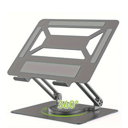 Adjustable Laptop Stand with 360-Degree Rotating Base, Ergonomic Foldable Laptop Holder for MacBook Pro Air and Laptops Up to 17 Inches