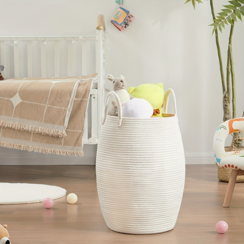Laundry Hamper Basket Large Bohemian Foldable Clothes Hamper with Extended Handle – Fabric Oval Storage Bin for Bedroom Dorm Hotel