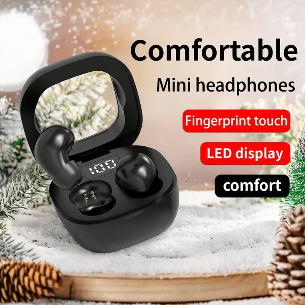 Wireless Earbuds Mini In-Ear Set with Compact Charging Case and Black, Khaki or White Color Choices