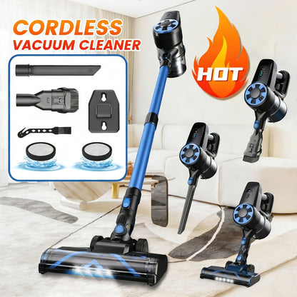 Cordless Vacuum Cleaner Stick Vacuum, MAX 70Kpa Suction, 45-Min Runtime, Anti-Tangle, 50.72oz Dust Cup