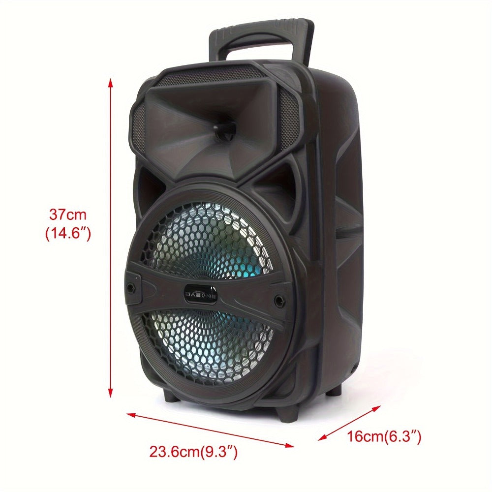 8-Inch Subwoofer Party Speaker 1000W Portable Rechargeable Wireless Bluetooth | Heavy Bass, FM Radio, LED Lights, Remote Control
