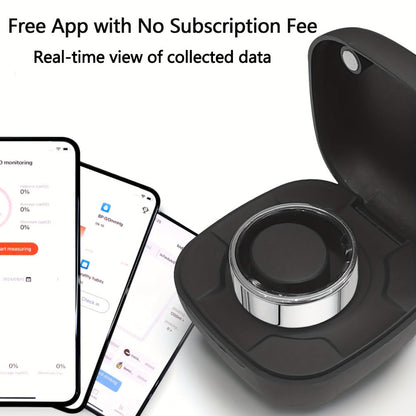 Screenless Smart Ring with Charging Case Options, Black, Gold or Silver Finish and Sizes 7–13