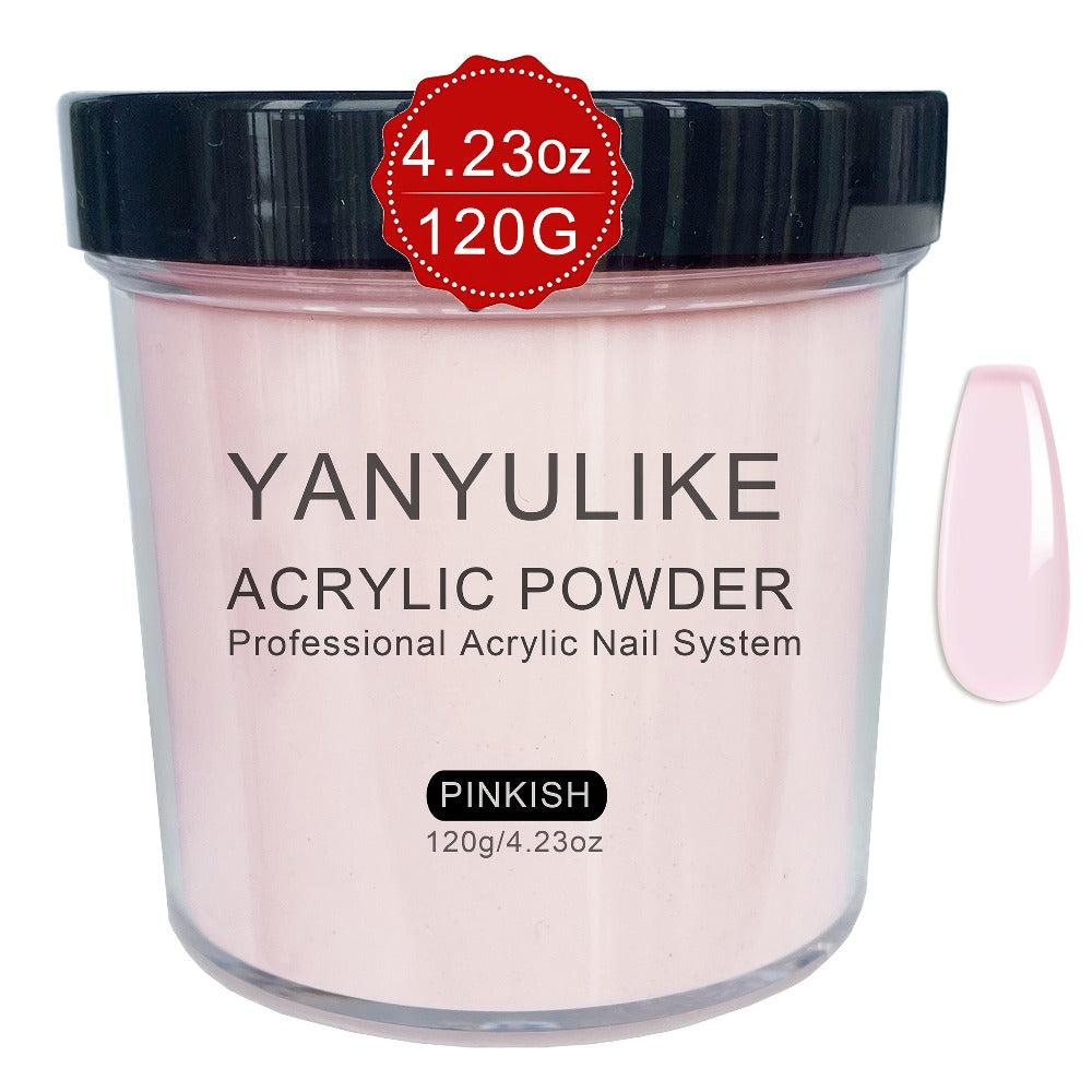 Clear Pink White Acrylic Nail Powder 4oz No Lamp Needed – Polymer Formula for Nail Extensions Sculpting 3D Nail Art Overlays Beginner