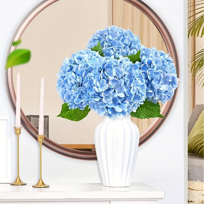 Artificial Flowers 21-Inch Full-Latex Hydrangea Stems in 4 or 8-Piece Sets with Flexible Wire
