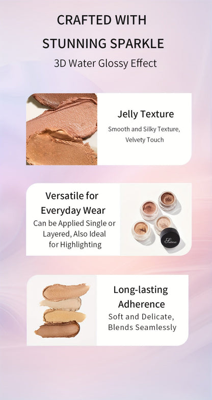 Jelly Gel Eyeshadow 2 Pack Sunset Copper Shimmer High Gloss Metallic Finish Fade Resistant, for Makeup, Travel and Everyday Vanity Use