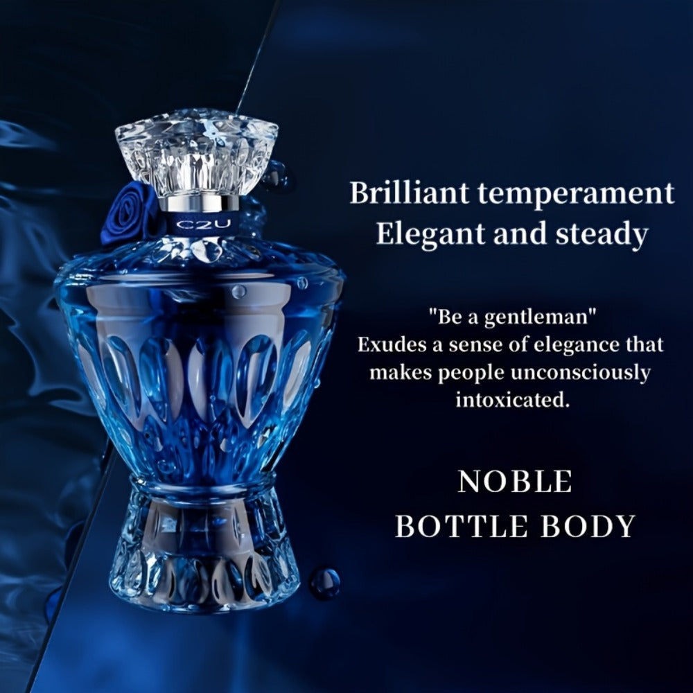 Eau de Parfum for Men 75ml in Sculpted Blue Bottle with Woody-Aromatic Source Family for Daily Wear