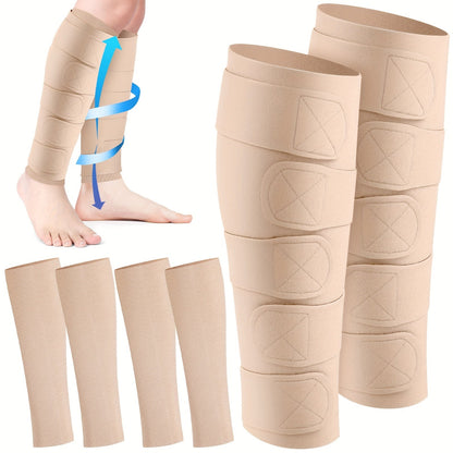 Compression Leg Wraps 3 Pairs – Adjustable Lower Leg Wrap for Lymphedema, Shin Splints & Calf Support, Breathable Non-Slip Compression